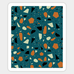 Seamless Dark Blue and Orange Terrazzo Pattern Sticker